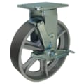 Mapp Caster 8"X2" Cast Iron Wheel Rigid Caster with Brake - 1,250 Lbs Capacity 146CIRB820RB